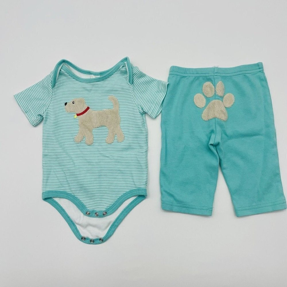 Starting Out Unisex Baby 6 Months Fuzzy‎ Dog Bodysuit & Pants Matching Set 2182